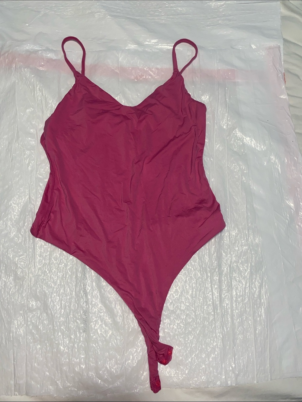 Women's Berry Pink Spaghetti-Strap Bodysuit